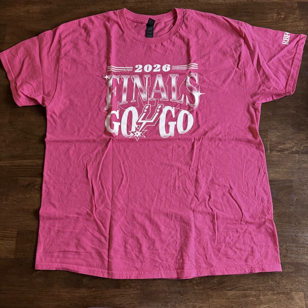 San Antonio Spurs 2026 Finals Go Spurs Go Playoffs T-Shirt Pink Mens XL Cotton